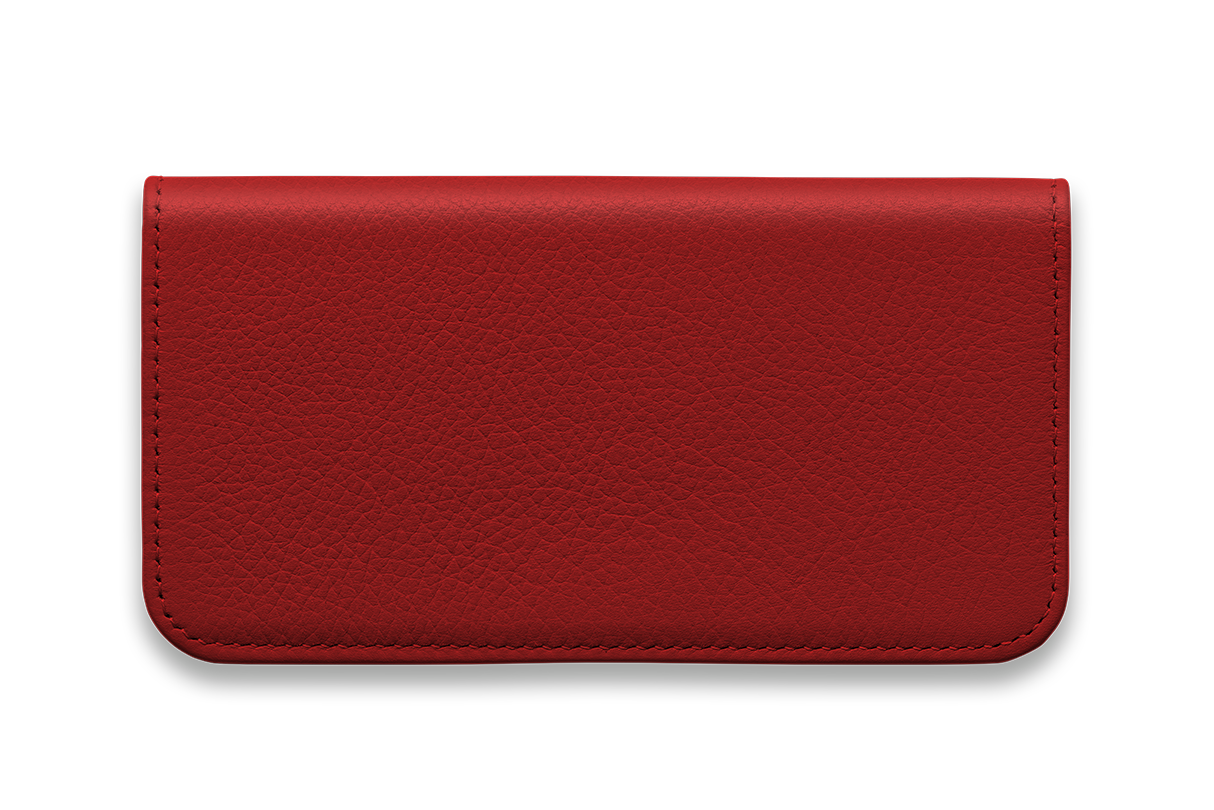 Ruby Red Practical Slim Leather Glasses & Sunglasses Case | Lensrappa